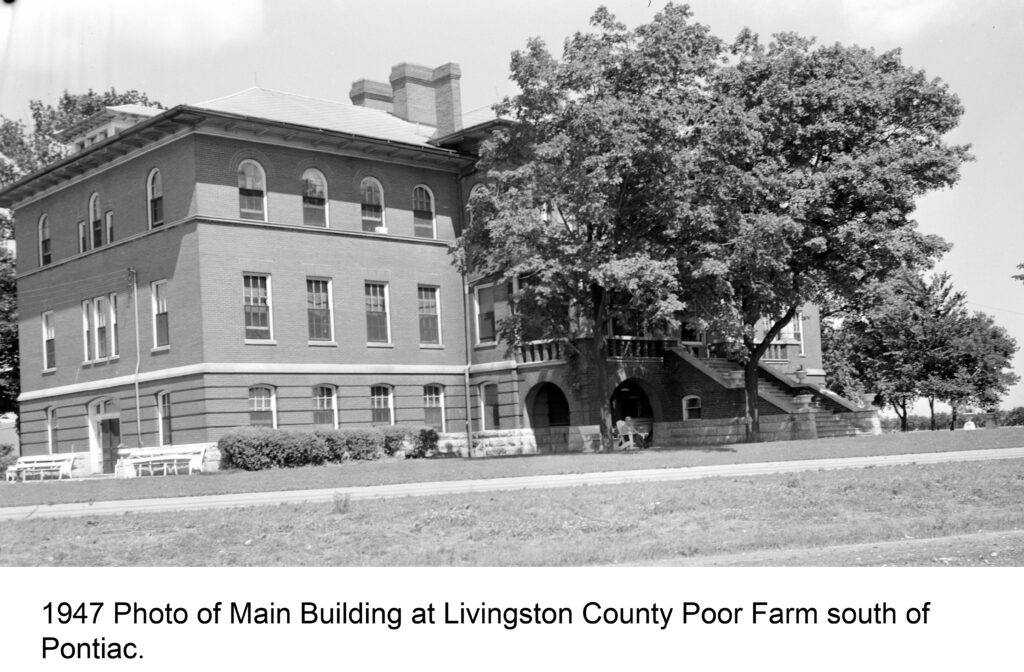 1947 photo of main Poor farm building for Blade story on poor farm