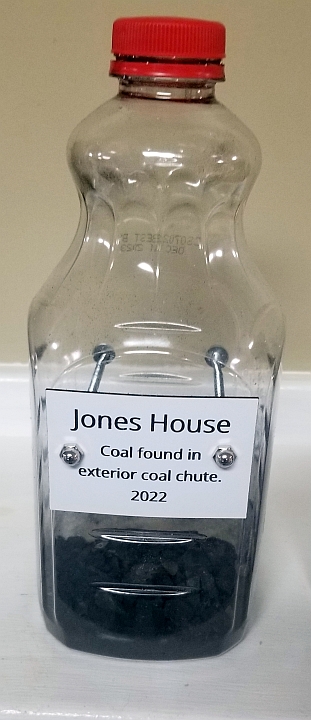 display for coal found in jones house exterior coal chute - 1--for use in jones house book
